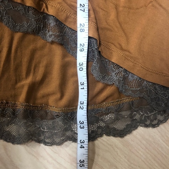 Logo Lori Goldstein A294485 Brown Soft Long Sleeve Top Lace Bottom Size L - Picture 5 of 7